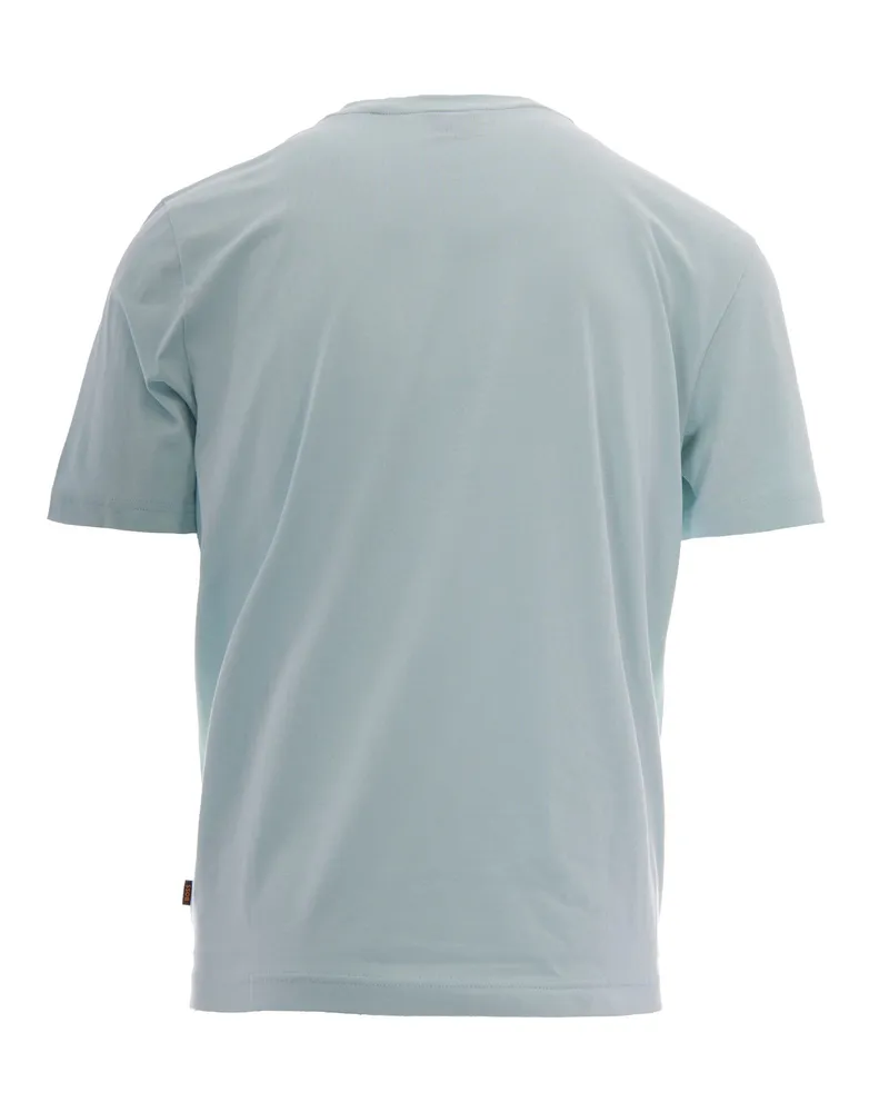 HUGO BOSS Men T-Shirt Grafica Turquoise-Aqua Cotton T-Shirts Turquoise/aqua And Polos Green