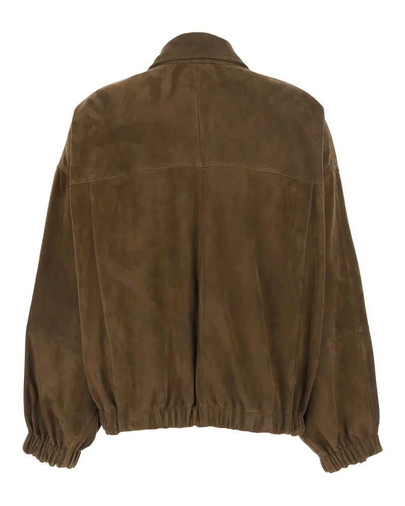 Brunello Cucinelli Women's Jacket Suede, Brown Coat Brown