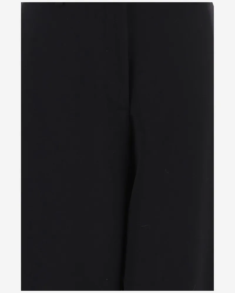 By Malene Birger Wide-Leg Technical Blend Trousers — Black Black