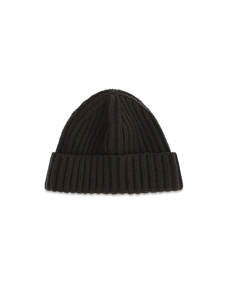 Prada PR1HC3902DZLF0003BB Wool Ribbed Beanie — Black Black