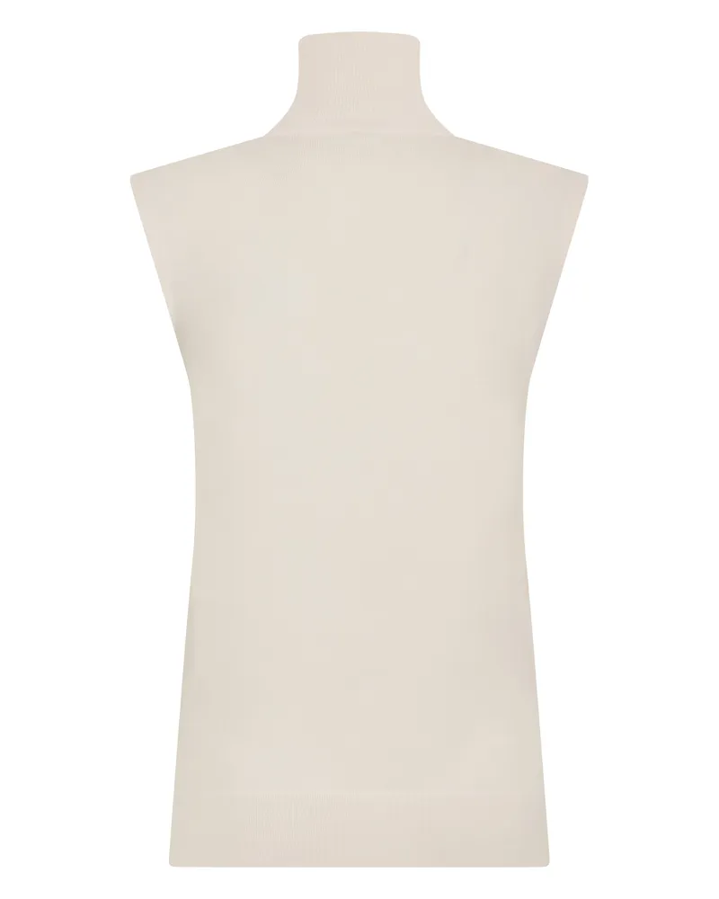 Totême Women's Sleeveless High-Collar Sweater White Wool White