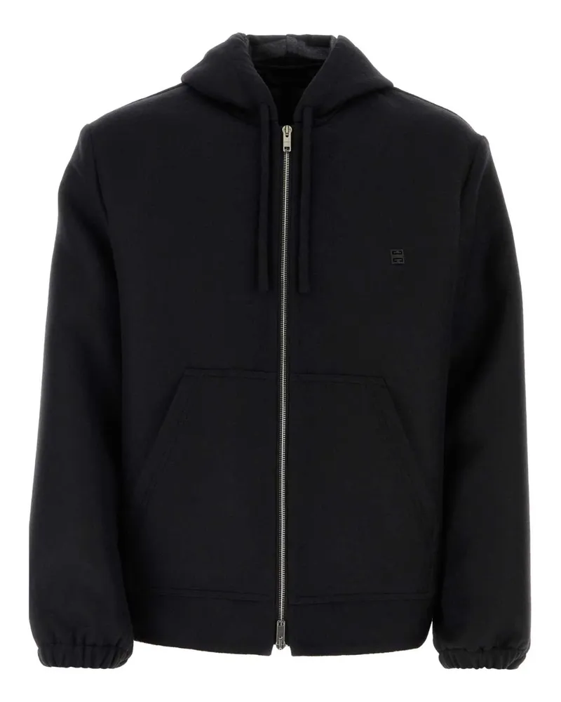 Givenchy Wool Blend Hooded Sweatshirt — Black Black
