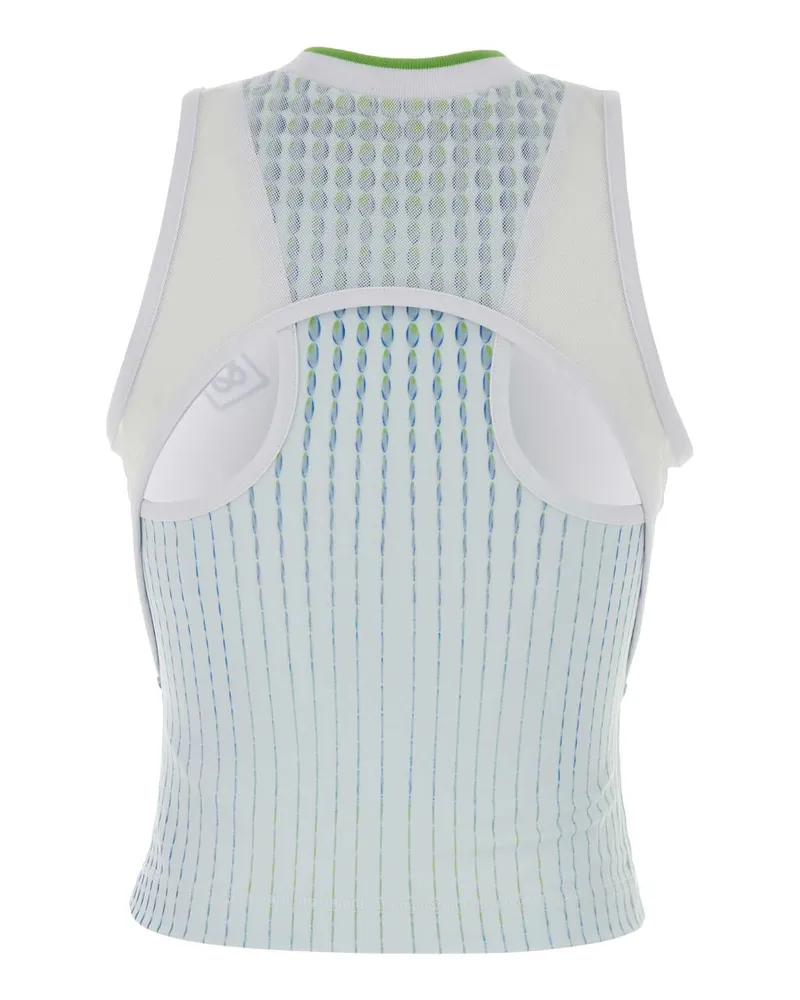 Casablanca Paris Women's Multicolor Stretch Jersey Top Dots Exterior: Polyester Elastane Maglie White