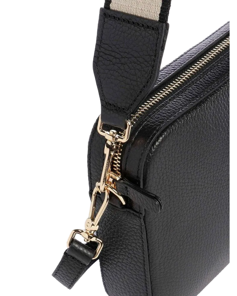 Coccinelle Tebe Mini Leather Shoulder Bag — Black Black
