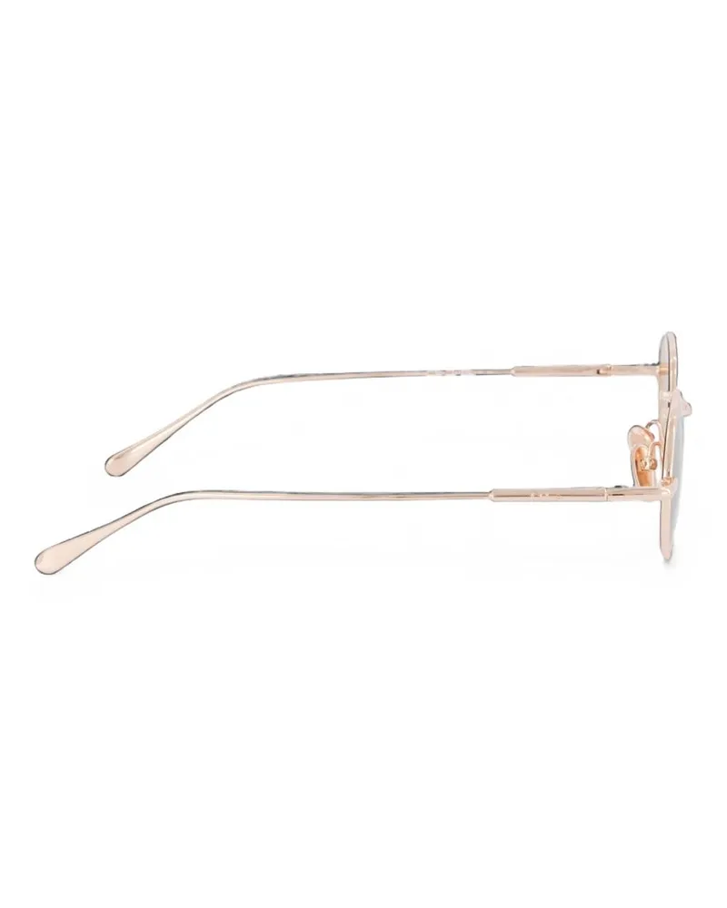 Chloé Gold-Tone Metal Round Sunglasses — Gold Gold