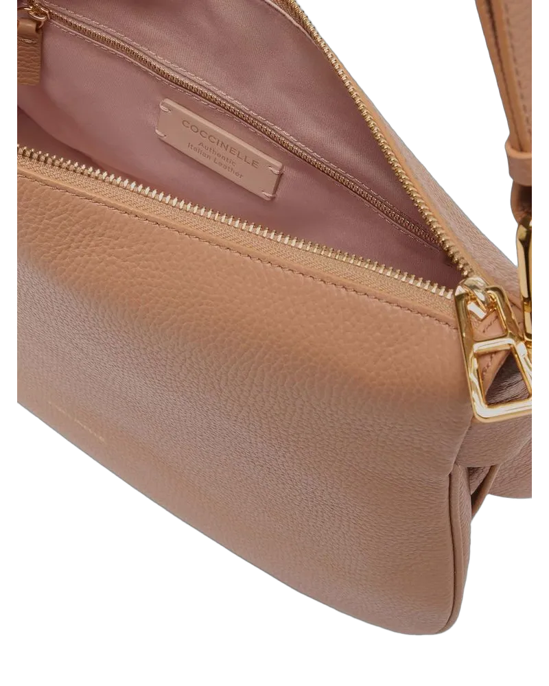 Coccinelle Women's Shoulder Bag Nude Cowhide Shoulder-bags Beige