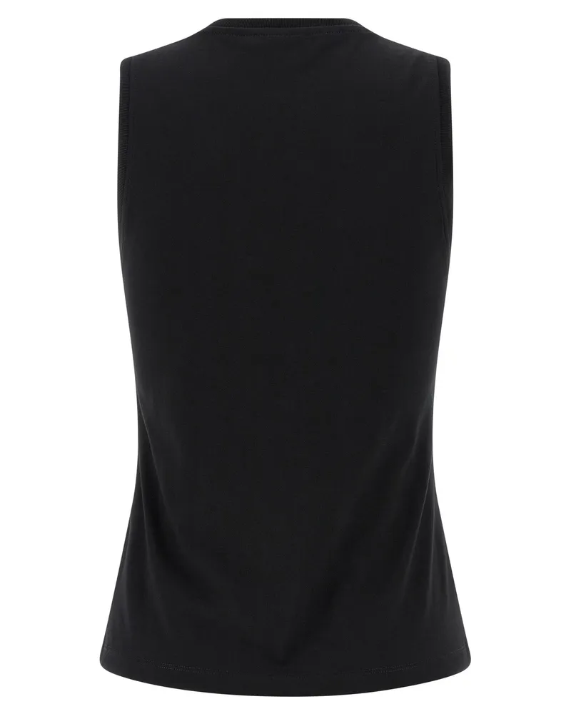 Balmain Women's Black Cotton Sleeveles T-Shirt Black