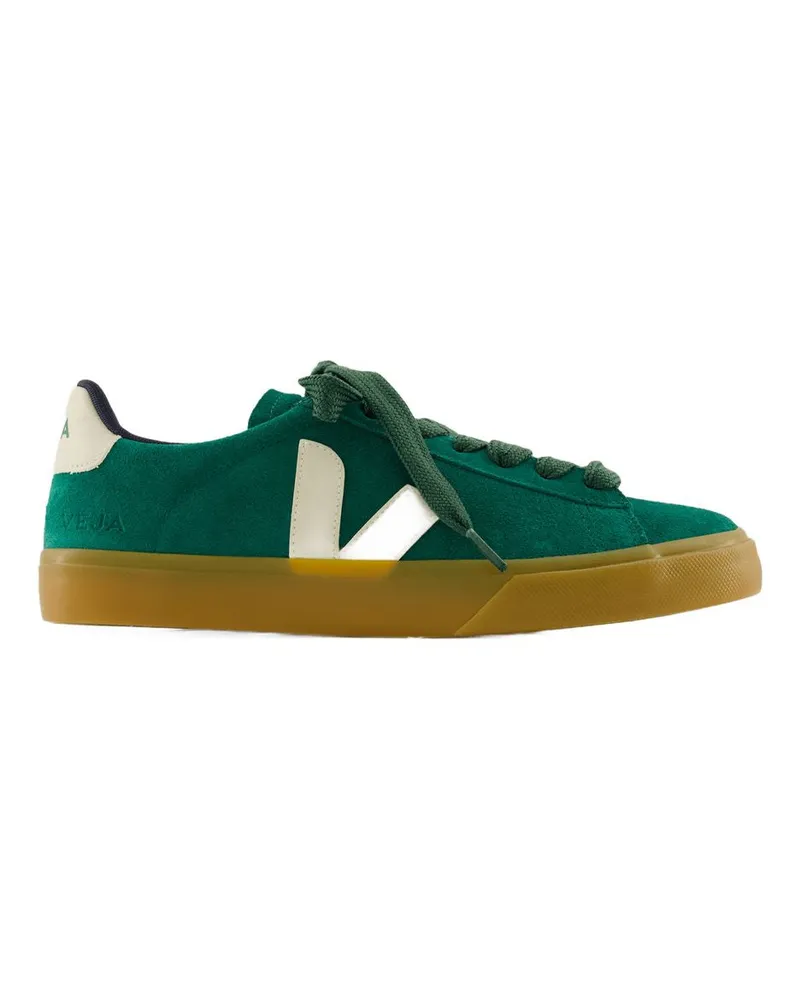 VEJA Unisex Campo Bold Sneaker Green Calfskin Green