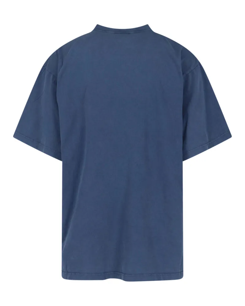 Balenciaga Men's T-Shirts And Polos Blue Cotton Blue