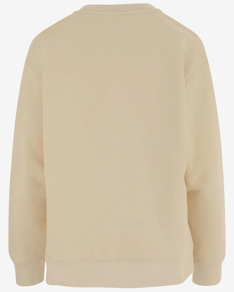 Valentino Garavani Floral Logo-Embroidered Cotton Sweatshirt — Beige Beige
