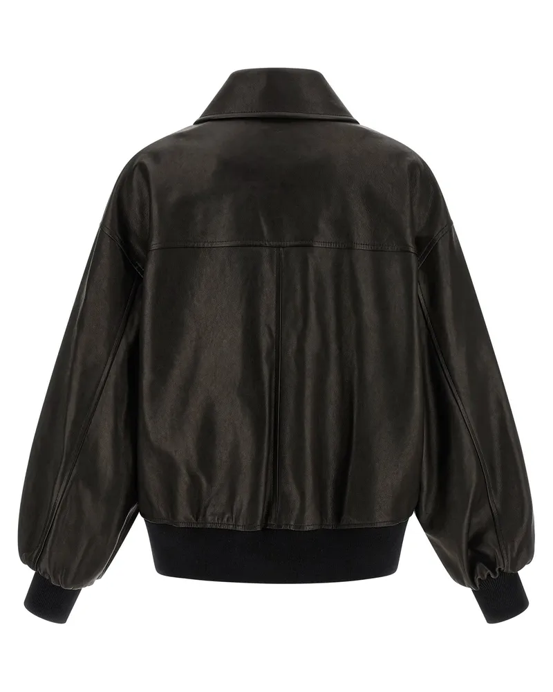 KHAITE Women's Black Lamb Leather Jacket Clothing Black
