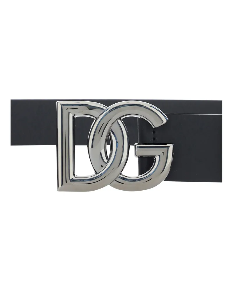 Dolce & Gabbana Men's Leather Belt Tosca Black Calf Black