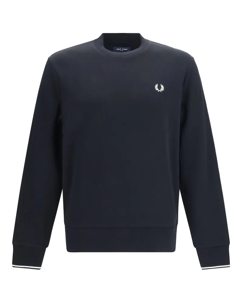 Fred Perry Men's Crewneck Sweatshirt Black Cotton Sweatshirts Sweater Black