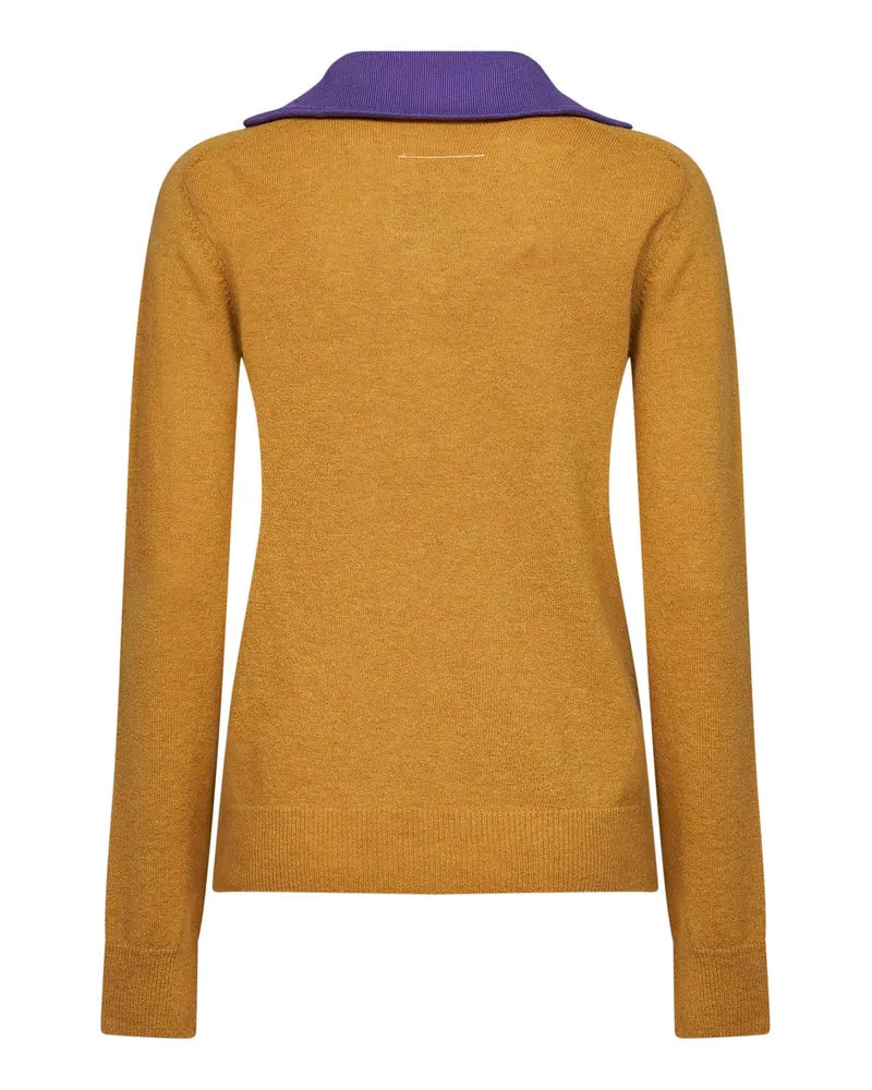 Maison Margiela Women Knit Sweater, Mustard Wool-Blend Yellow Yellow