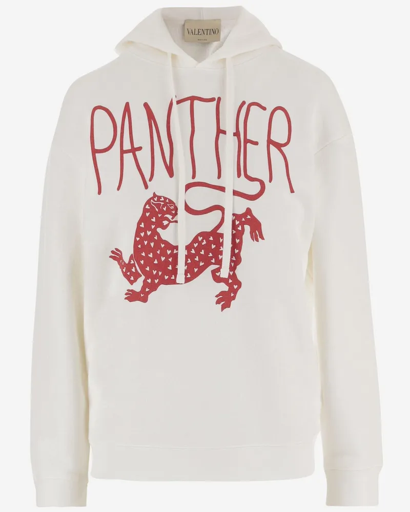 Valentino Garavani Women Cotton Sweatshirt With Print White Top White