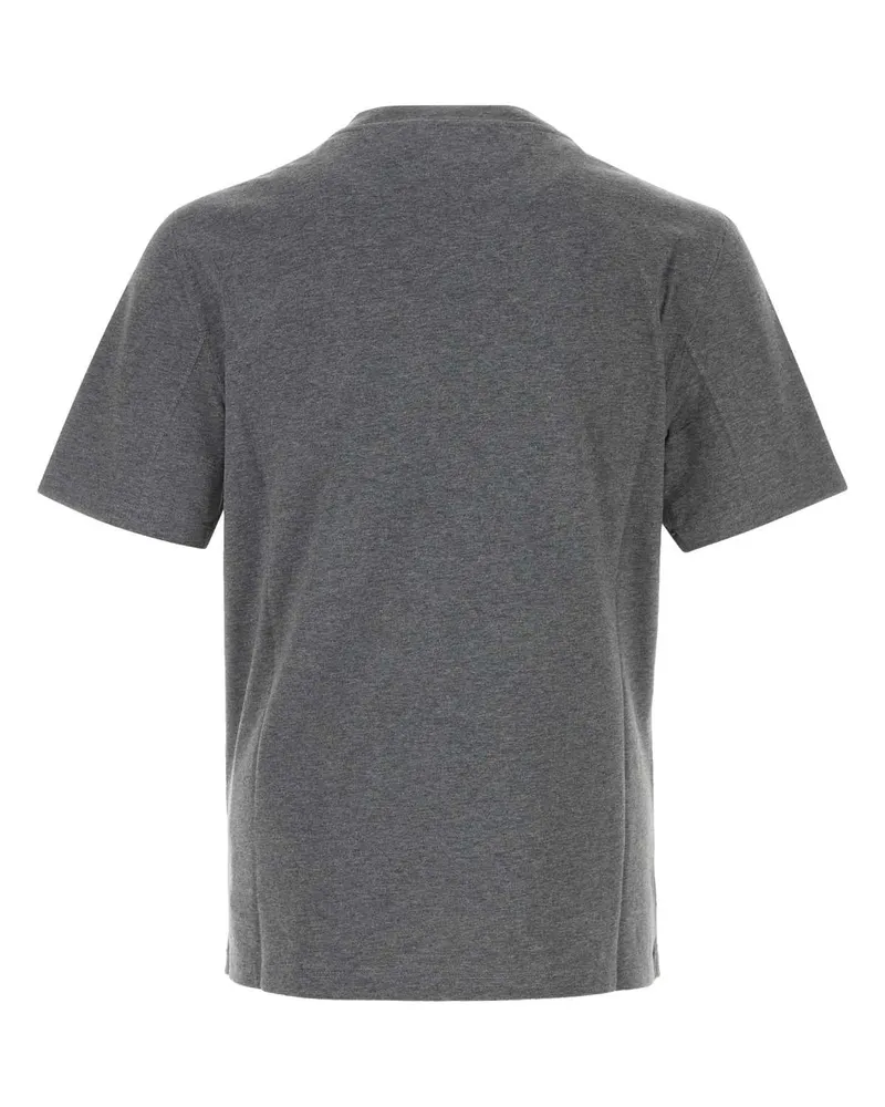 Brunello Cucinelli Embroidered Logo T-Shirt — Gray Gray