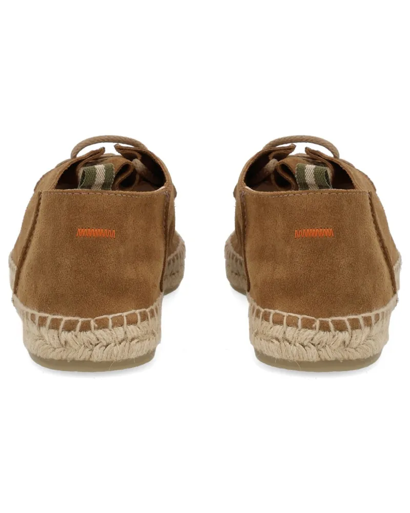 Castañer Bovine Leather Espadrille Flat — Brown Brown