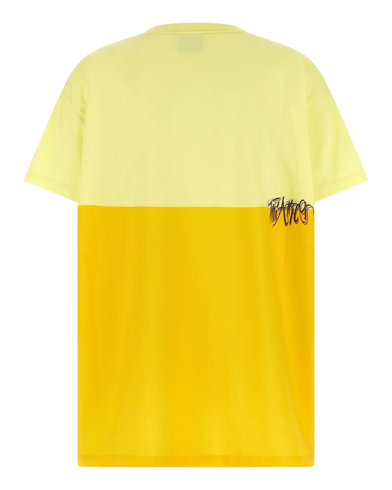 ATTICO Women's Bicolor Cotton T-Shirt Yellow