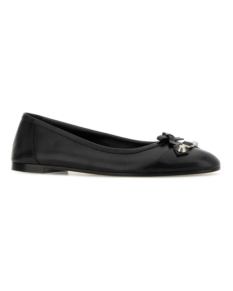 Balenciaga Women's Black Leather City Up Ballerinas Black-Silver T Domesticated Calf Le Ballerine Black/silver Flat Shoes Black