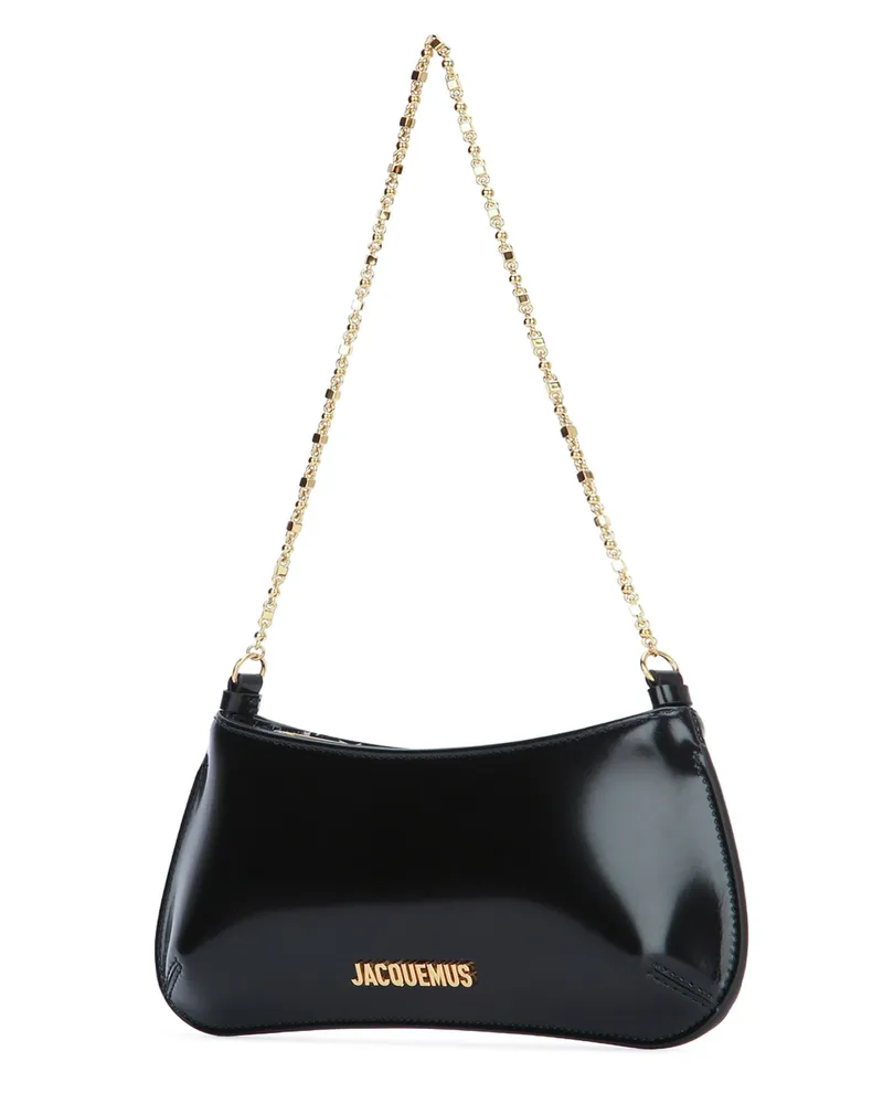 Jacquemus Women's Le Petit Bisou Chaine Black Cotton Principal Calf Bag Black
