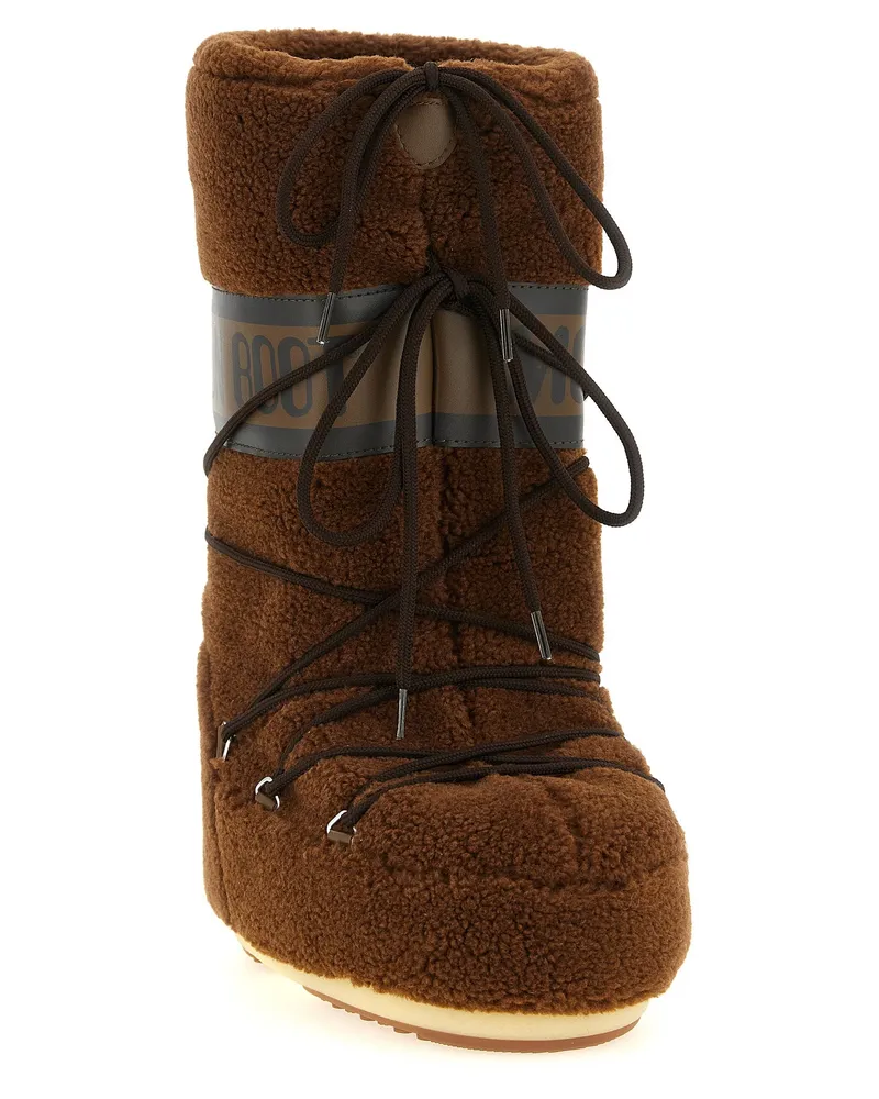 Moon Boot Icon Fleece Boot — Brown Brown