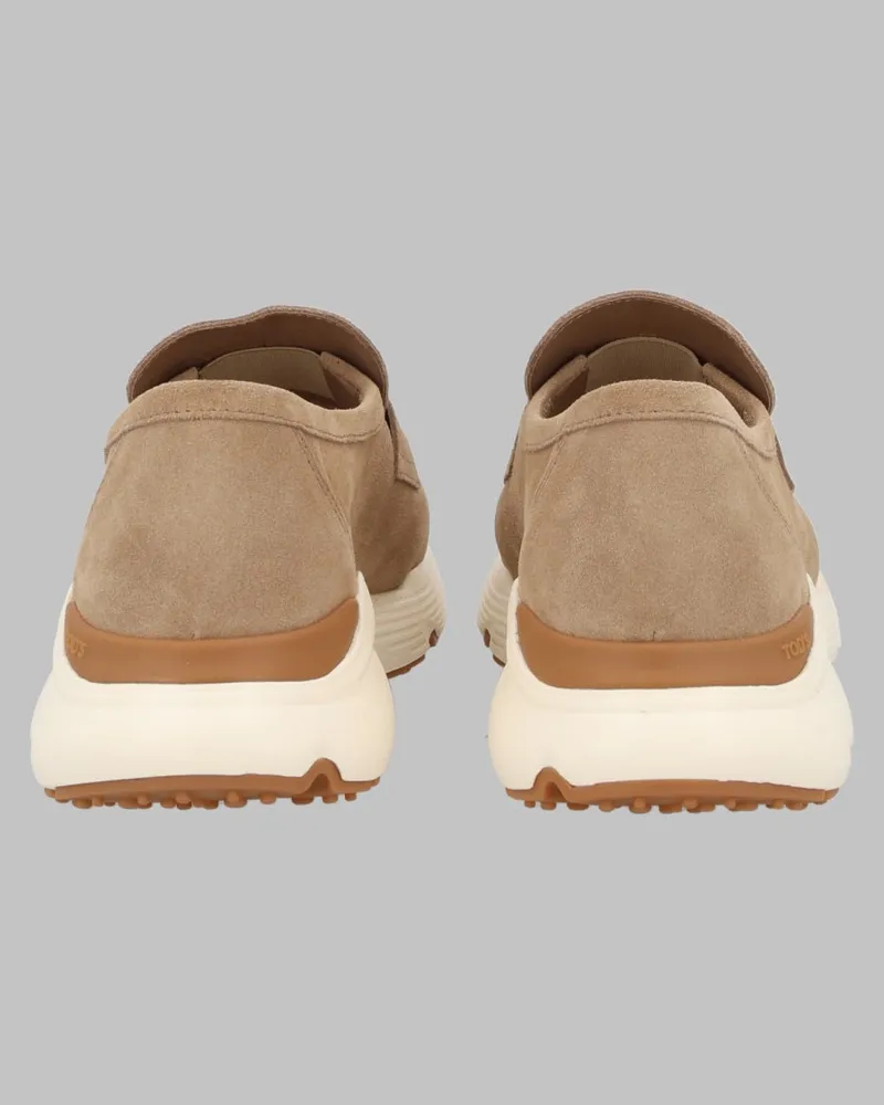 TOD'S Calfskin Suede Loafer — Beige Beige