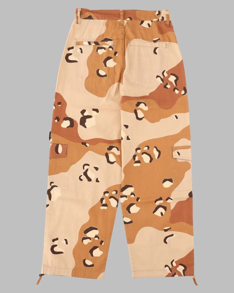 Arte Antwerp Reversible Camouflage Cotton Cargo Pants — Tan Tan