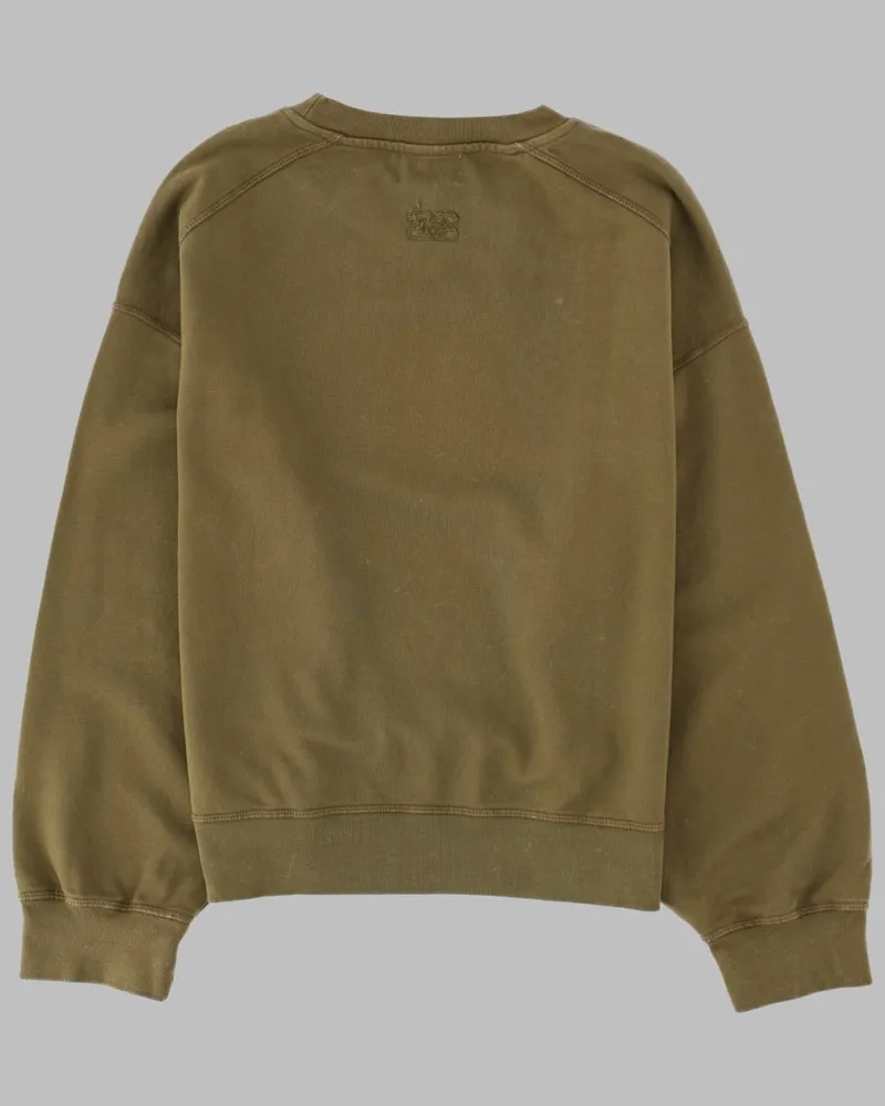 Ganni Organic Cotton Logo Sweatshirt — Green Green