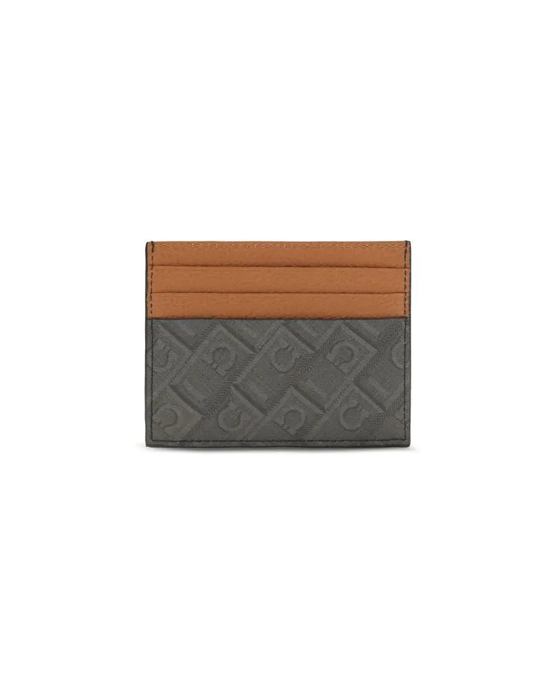 Ferragamo Men's Brown Calf Leather Bos Taurus Wallet Brown