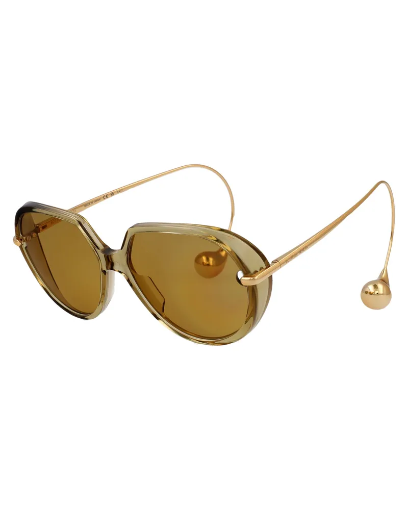 Bottega Veneta BV1436S Metal Frame Sunglasses — Yellow Yellow