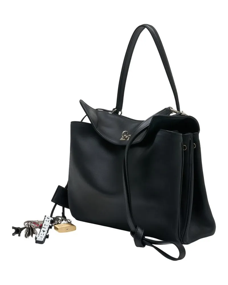 Balenciaga Women's Rodeo Top Handle Medium Purse -  Leather Black Calfskin Bags Handbags-Purses Black
