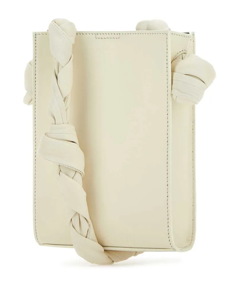 Jil Sander Women's Ivory Leather Tangle Shoulder Bag Eggshell Borse A Tracolla White
