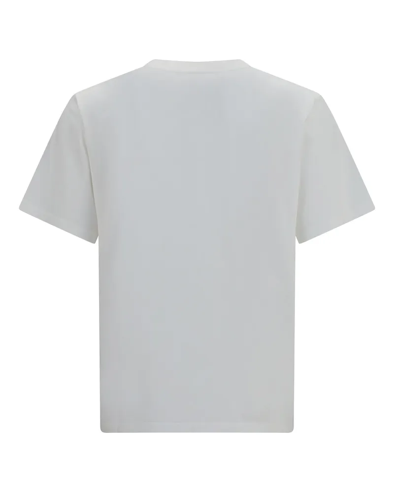 Maison Margiela Women's Central-Print T-Shirt Off White Cotton T-Shirts And Polos White