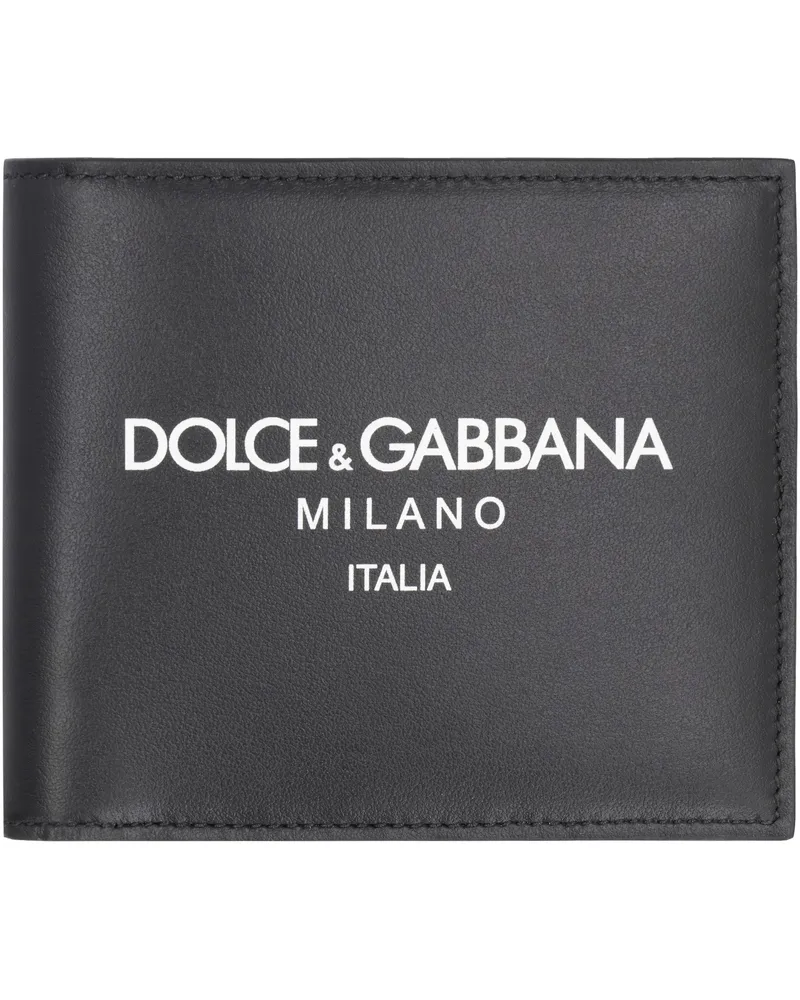 Dolce & Gabbana Men's Wallet Calf Leather Flap-Over Black-White & Cardholders Black/white Black