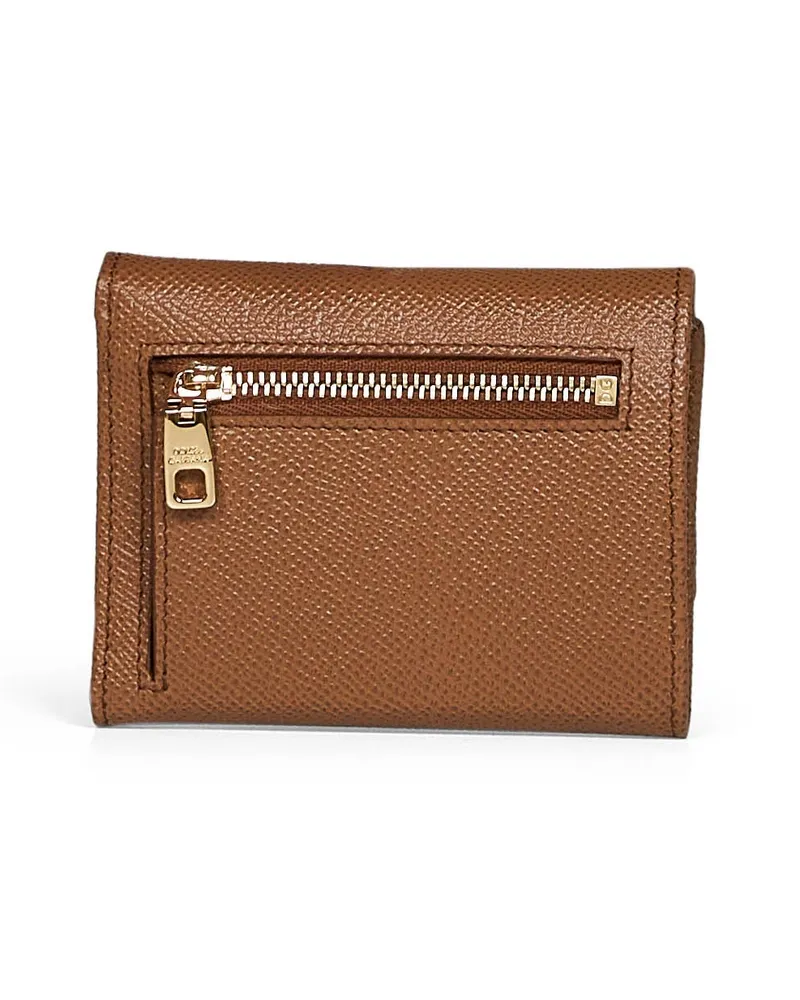 Dolce & Gabbana Women's French Flap Wallet Caramel Dauphine Leather Camel Calf & Purses Camel