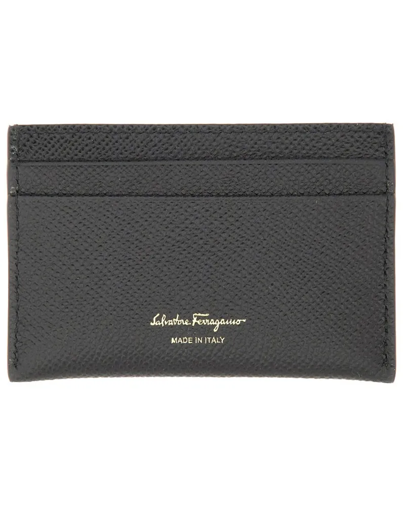 Ferragamo Gancini Card Case — Black Black