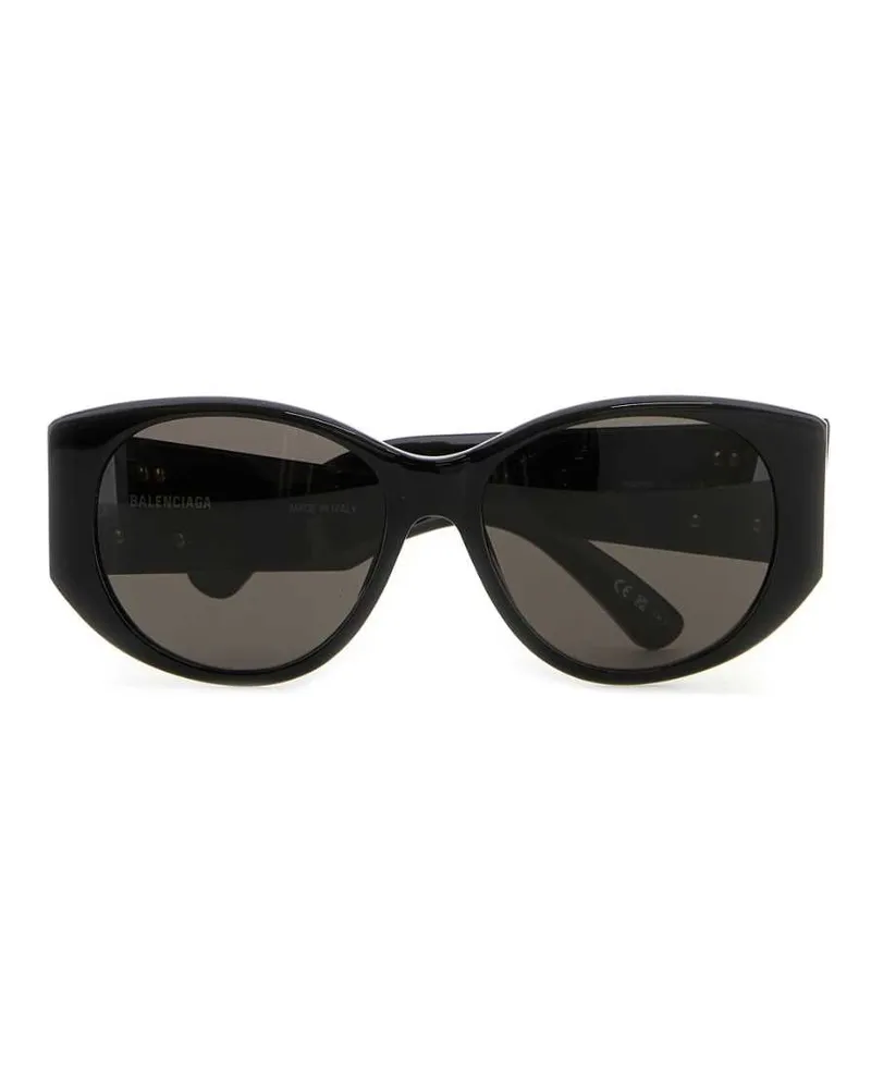 Balenciaga Women's Nano Acetate Round Sunglasses Black Black