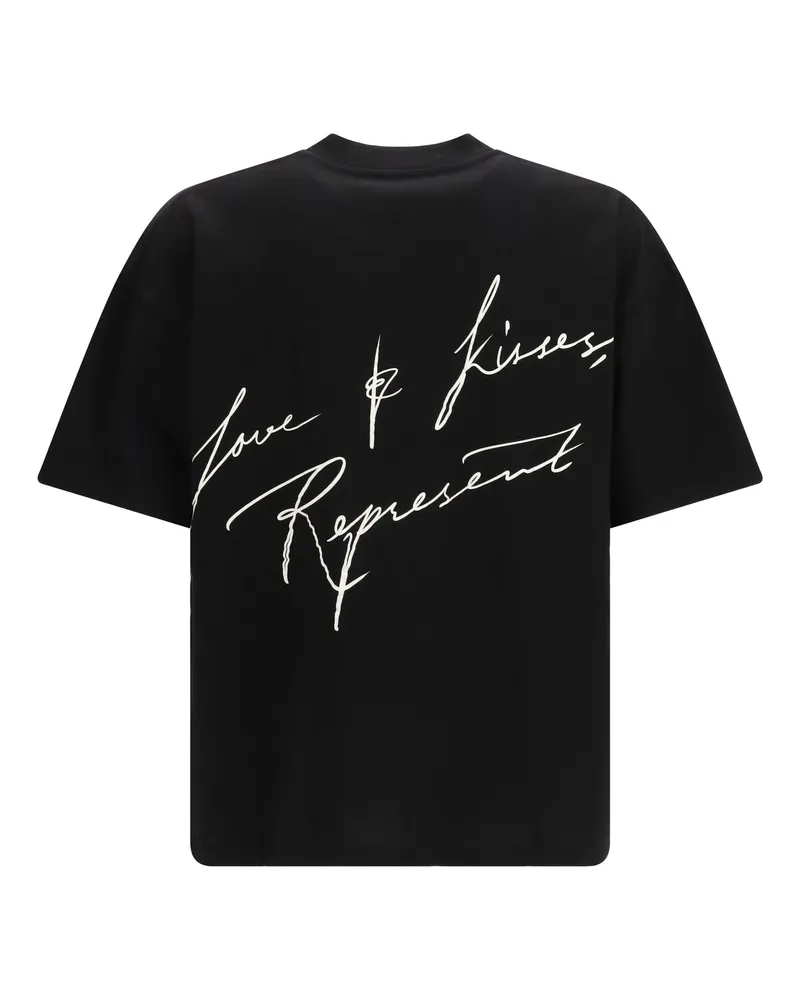 REPRESENT Men's Love And Kisses T-Shirt Jet Black Cotton T-Shirts Polos Black