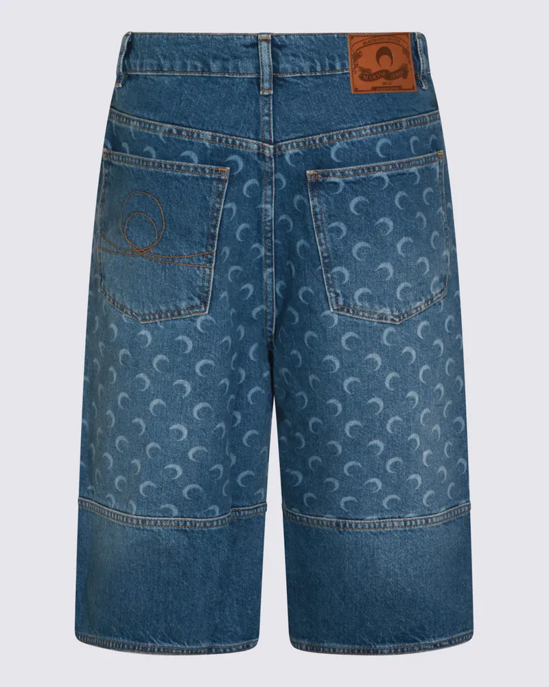 Marine Serre Women's Shorts Light Blue Blue