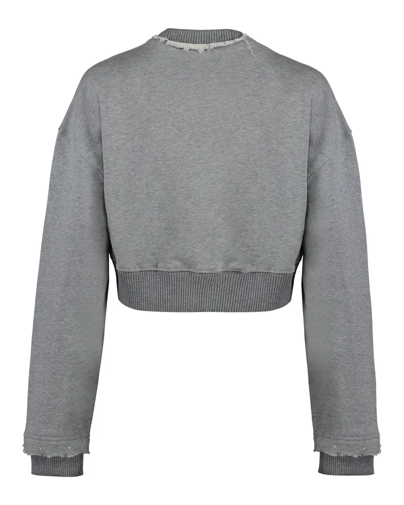 McQ Women's Sweatshirt Logo Grey Melange Cotton Sweatshirts Sweater Gray