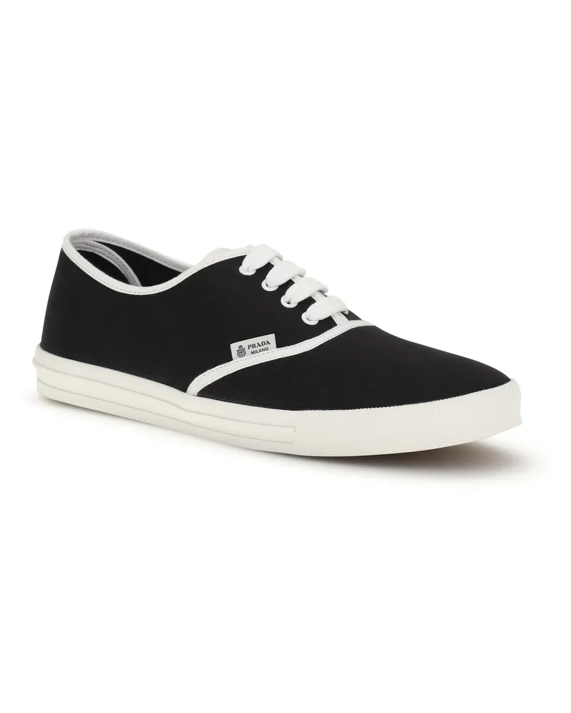 Prada Men's Drill Sneakers Nero 1 Upper: Cotton; Sole: Rubber Black