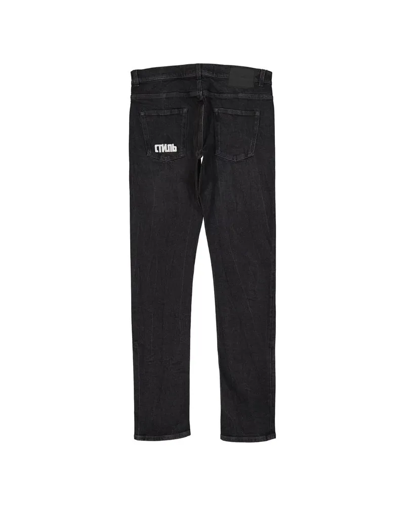 Heron Preston Men's Black Cotton Slim Fit Jeans Clothing Black