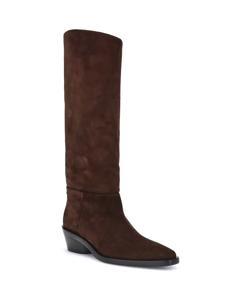 Proenza Schouler Women's Brown Calf Leather Bos Taurus Ankle Boots Brown
