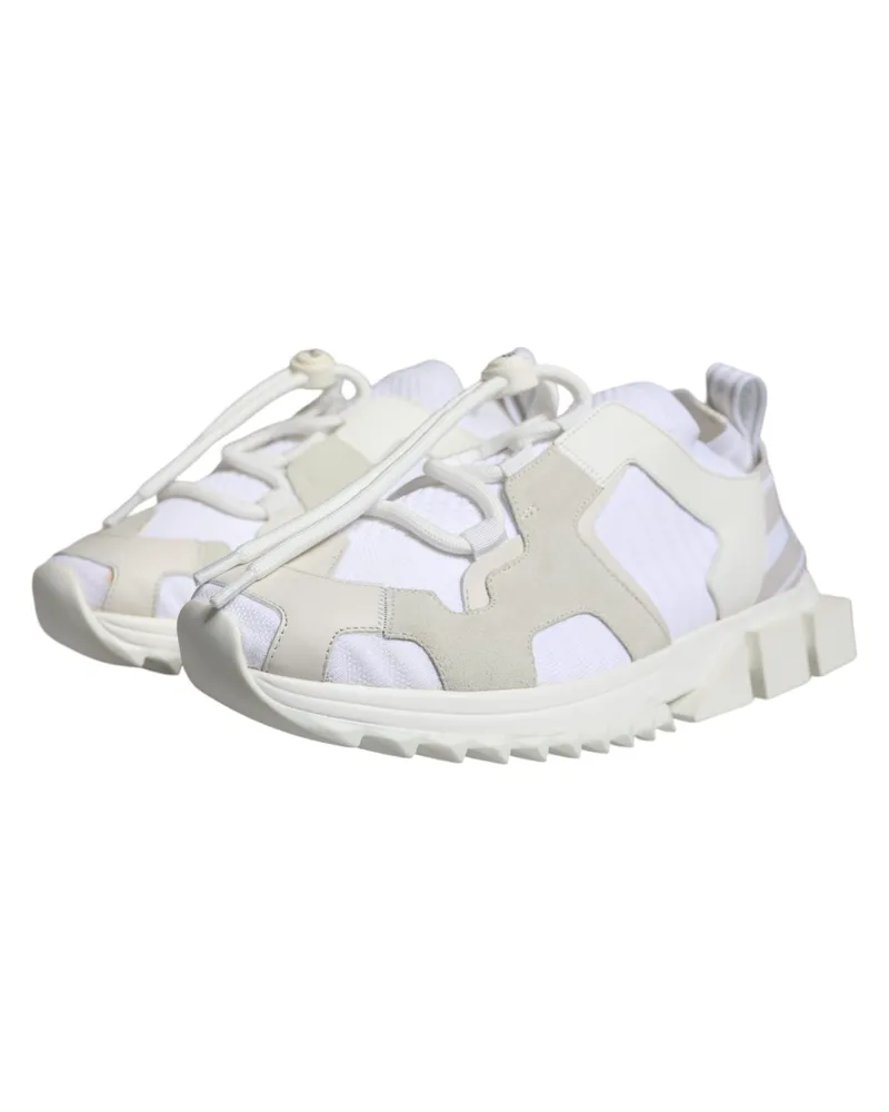 Dolce & Gabbana Women's White Mesh Sorrento Trekking Sneakers Shoes White