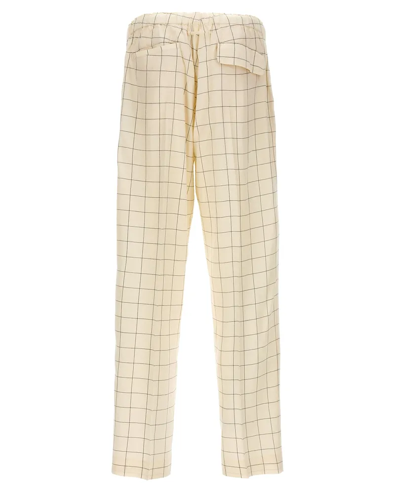 Undercover Men's Bicolor Rayon Casual Pants Beige
