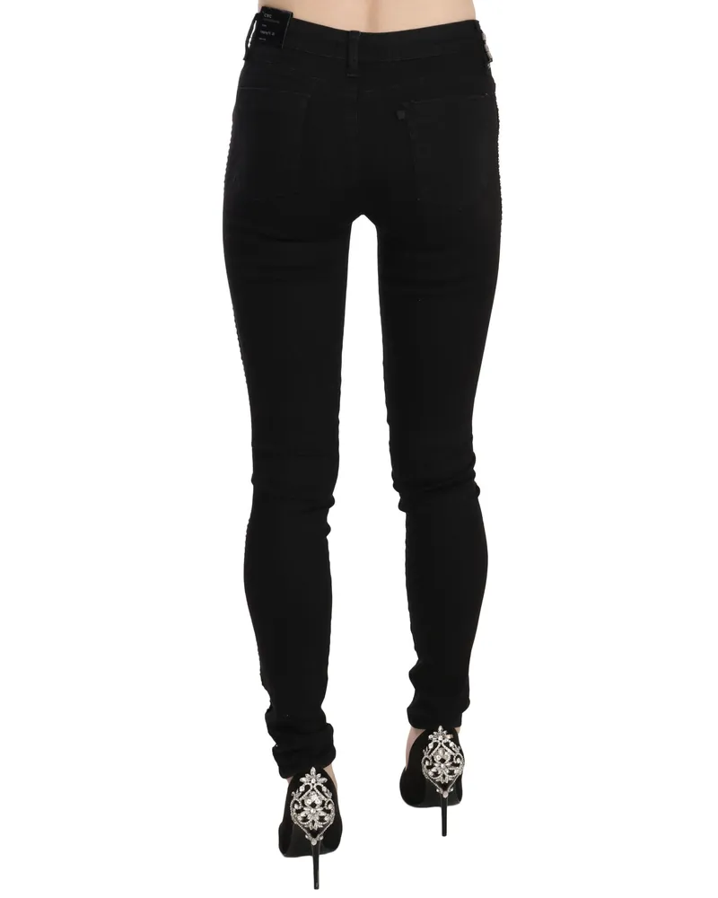 CoSTUME NATIONAL Embellished Skinny Jeans — Black Black
