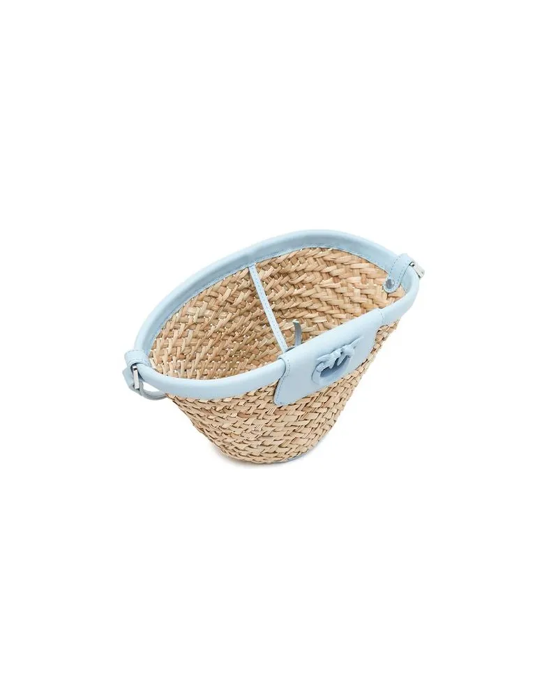 Pinko Women's Beach Bag Nude-Light Blue Cowhide - Other Nude/light Beige