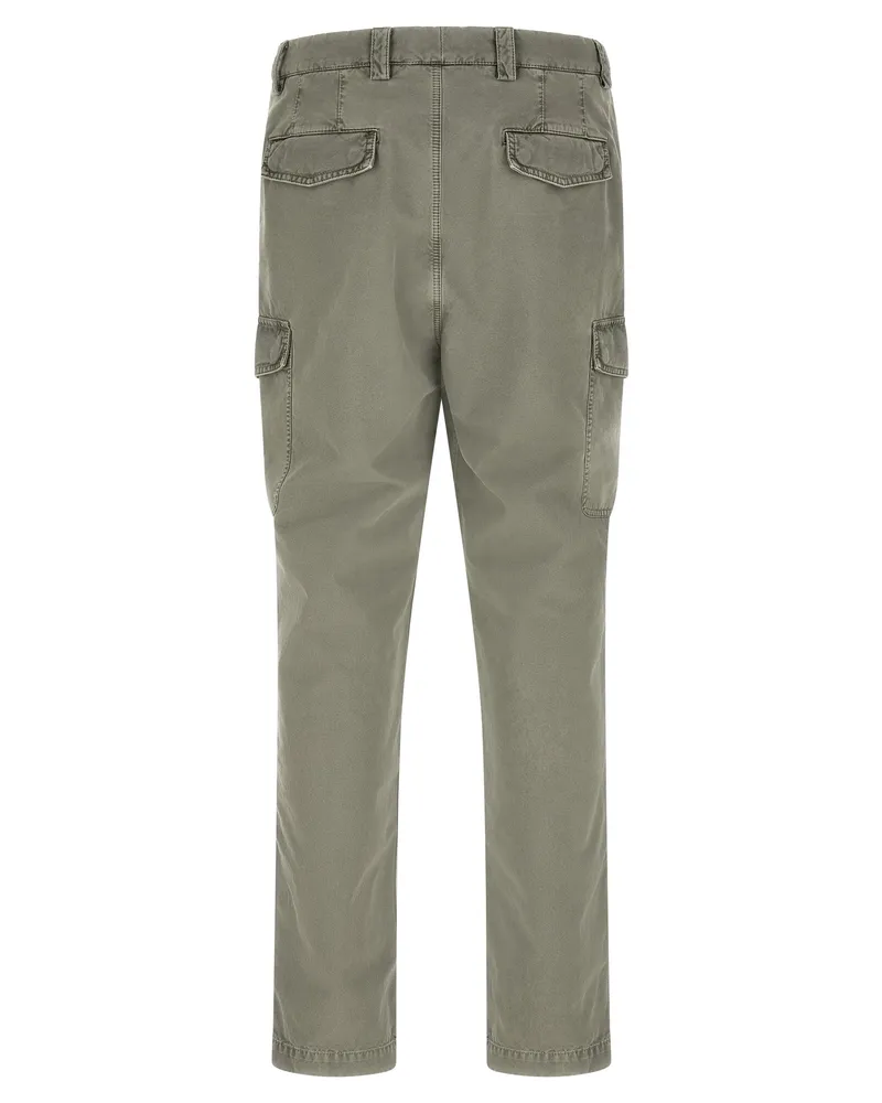 Brunello Cucinelli Men's Bicolor Cotton Cargo Pants Green