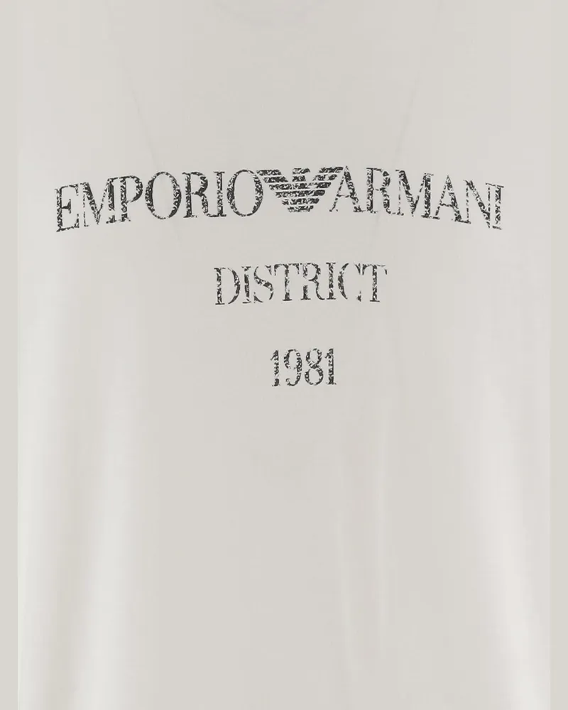 Emporio Armani Men's Cotton T-Shirt With Logo White T-Shirts And Polos White