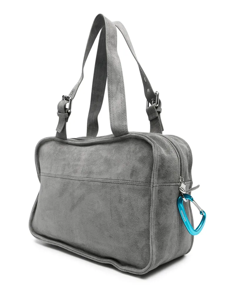 Patrizia Pepe Calfskin Leather Shoulder Bag — Gray Gray